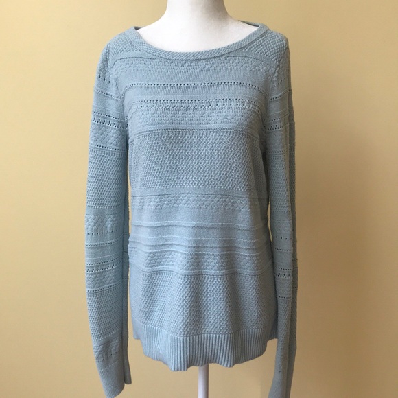 LOFT Sweaters - LOFT Light Blue Soft Cotton Boat Neckline Sweater